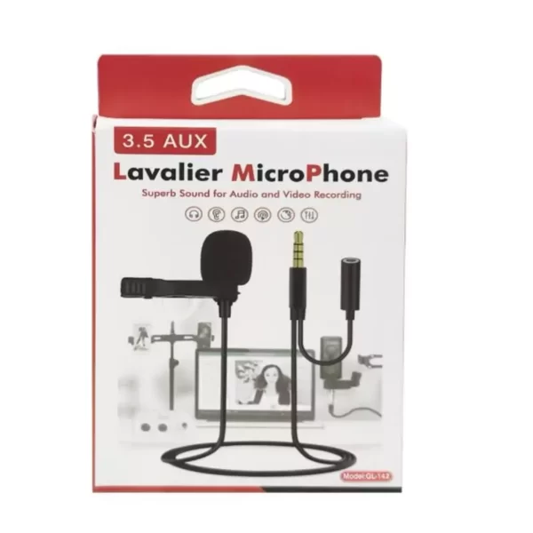 میکروفون یقه ای LAVALIER مدل GL-142 میکروفنکد468