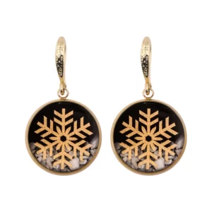 گوشواره طلا 24 عیار زنانه الون طرح دونه برف کد 1010