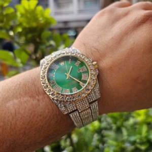 ساعت رولکس پر نگین گلد سبز Rolexکد1860