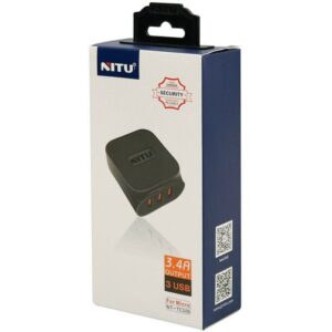 شارژر دیواری Nitu NT-TC026 3Port 3.4A + کابل میکرو یو اس بی و تبدیل EU کد 1163