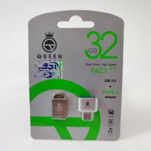 فلش مموری کوئین تک مدل FACT CPLUS-U3 ظرفیت 32 گیگابایت به همراه مبدل Type-C کد1370