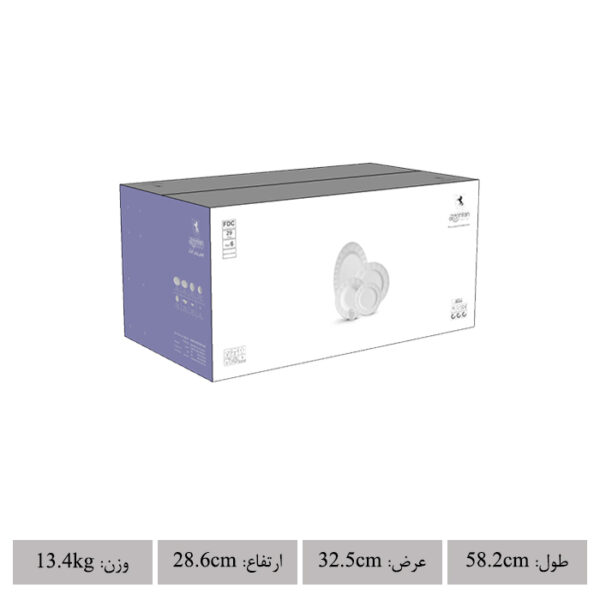 سرویس چینی زرین مدل آرتمیس فیروزه ای 6نفره کد 2224