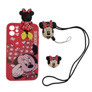 کاور طرح عروسکی مدل Dollcase مناسب برای گوشی موبایل اپل Iphone 12 به همراه بند و پاپ سوکت کد2584
