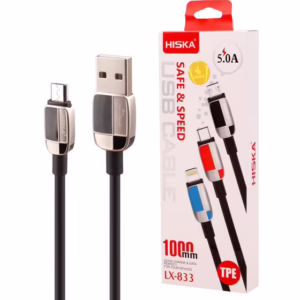 کابل میکرو یو اس بی فست شارژ Hiska LX-833 5A 1m کد2941