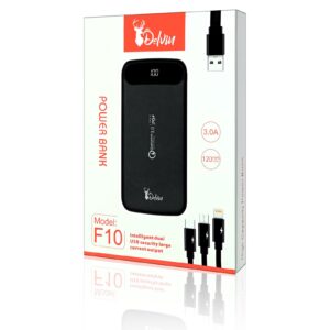 پاوربانک دلوین مدل F10 ظرفیت 12000 میلی آمپر کد2497