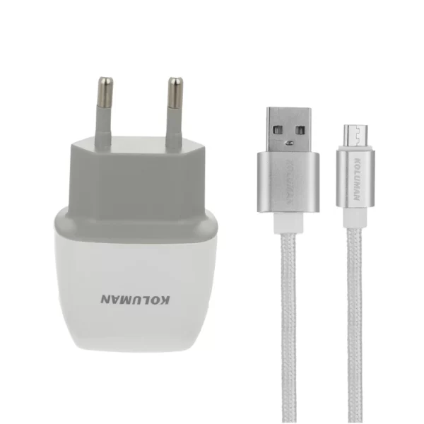 شارژر دیواری کلومن مدل KC-H805 به‌همراه کابل microusb کد3014