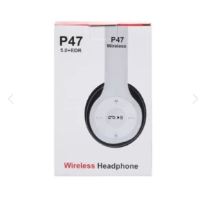 هدفون بی سیم مدل P47 سفید مشکی کد2545