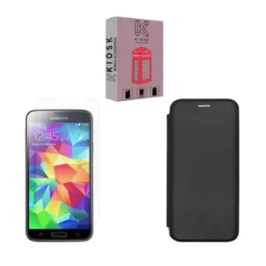 کیف کلاسوری کیوسک مدل KMGNT-KGF-1 مناسب برای گوشی موبایل سامسونگ Galaxy S5 به همراه محافظ صفحه نمایش کد3730