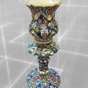 شمعدان سفالی میناکاری دست سازکدm157