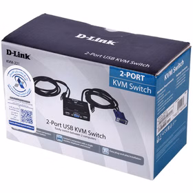 کی وی ام سوئیچ 2 پورت دی لینک مدل KVM-221 کدm5608