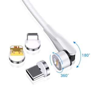 کابل تبدیل مغناطیسی USB به USB-C / لایتنینگ / MicroUSB مدل 540Degree طول 1 متر کدm6906