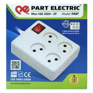 چهار راهی بدون ارت پارت الکتریک با کابل 1.8 متری مدل PRT 328 کد M6588
