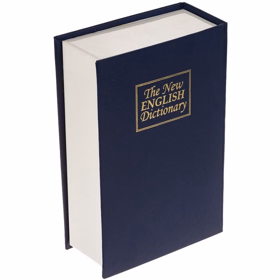 صندوق کتابی امن سدید مدل English Dictionary قفل رمزدار سرمه ای کد M10134