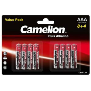 باتری قلمی و نیم قلمی کملیون مدل Camelion Plus Alkaline بسته 12 عددی کد M10166