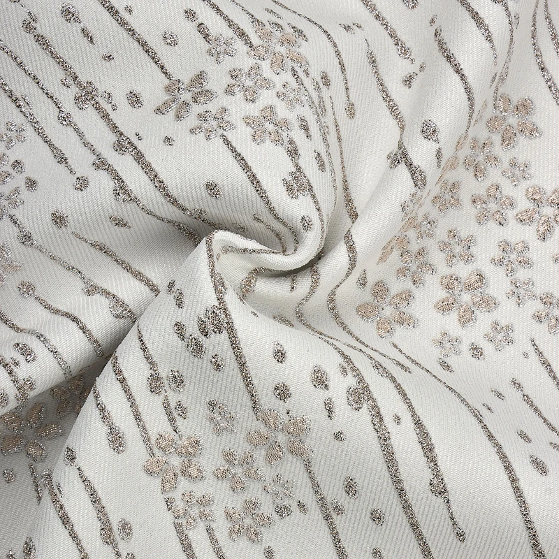 پارچه مانتو مدل ژاکارد طرح گل ریز کد M8857