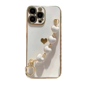 کاور مدل آویز قلب مخملی مناسب برای گوشی موبایل اپل Iphone 13 pro کد M9507