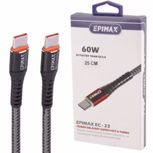 کابل تبدیل فست شارژ Epimax EC-23 Type-C To Type-C 5A PD 25cm کد M9625