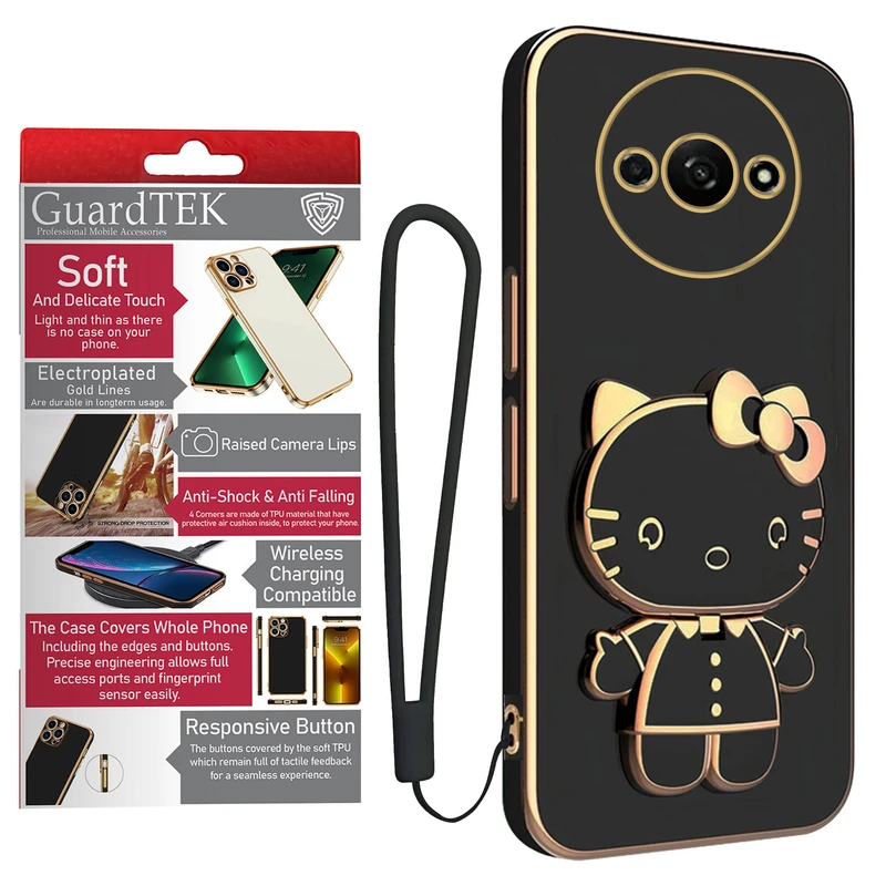 کاور گاردتک آساک مدل Kitty Strap مناسب برای گوشی موبایل شیائومی Redmi A3 2024 به همراه بندآویز کد M9946