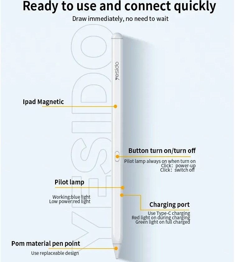 قلم لمسی IPAD یسیدو YESIDO ST11 کد M10324