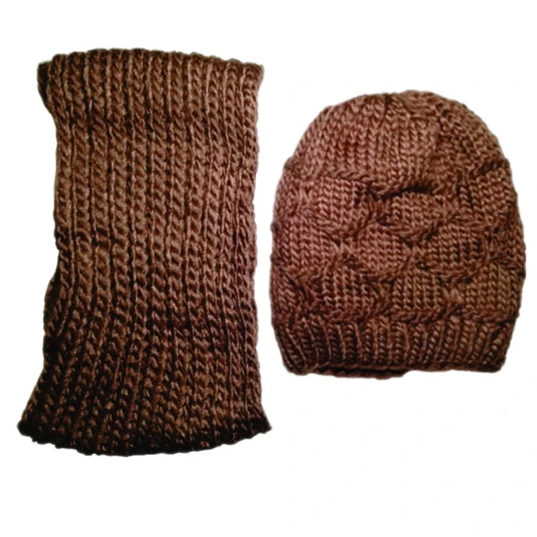 ست کلاه و شال گردن بافتنی مدل لوزی کد M10769