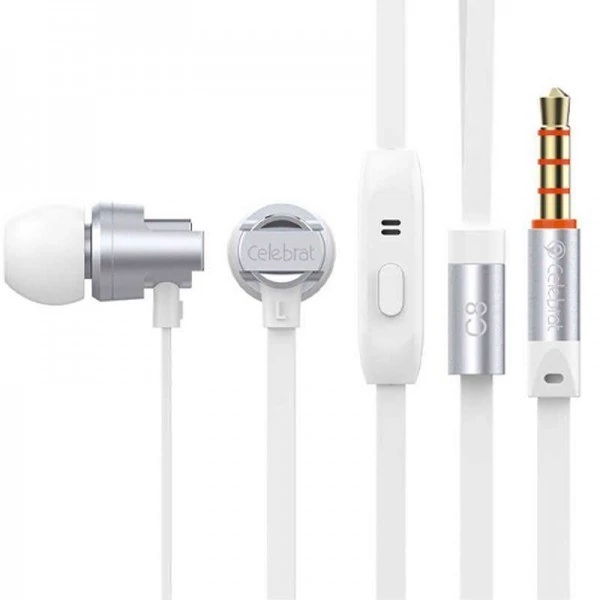 ناموجود هندزفری سیم دار سلبریت مدل C8 ( رنگ نقره ای) کد M10957