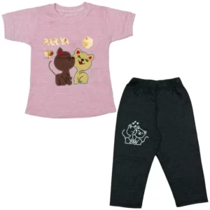 ست تیشرت و شلوارک دخترانه طرح 2-3 سال کد M11148