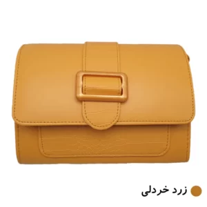 کیف دوشی زنانه زرد خردلی کد M11627