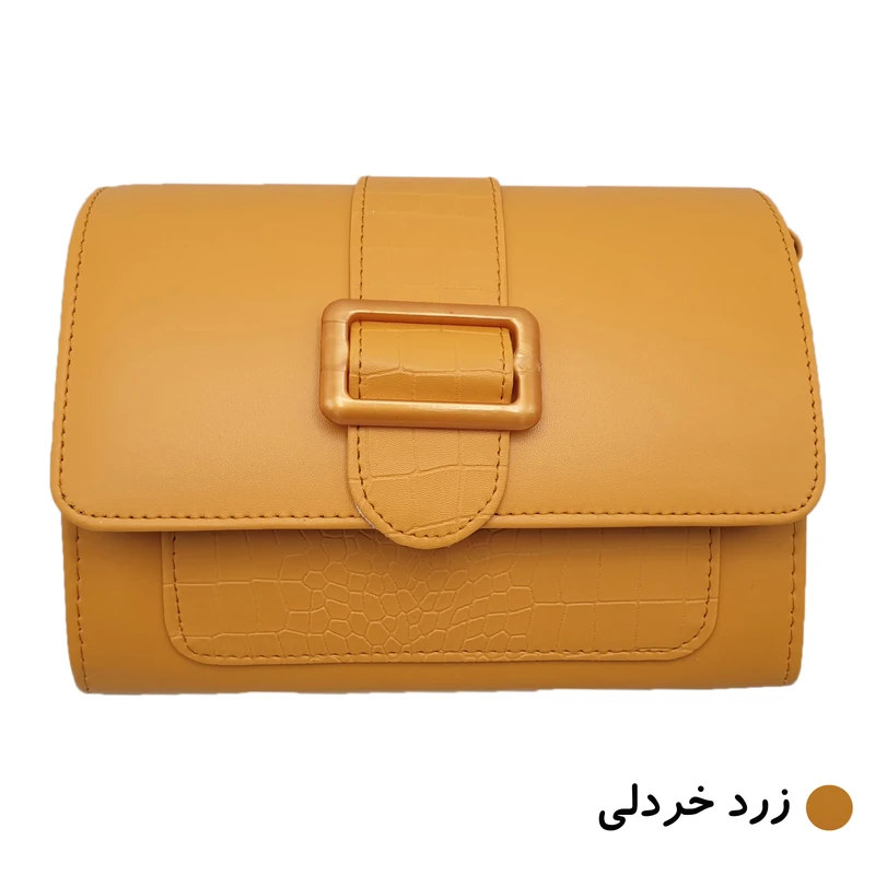 کیف دوشی زنانه زرد خردلی کد M11627