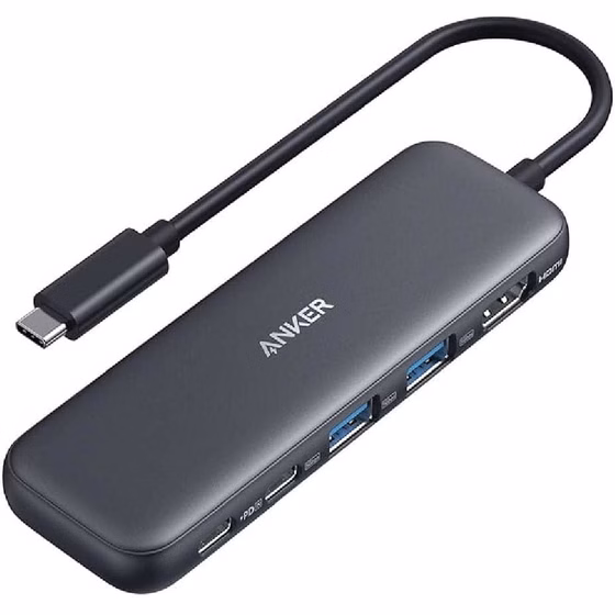 هاب 5 در 1 انکر مدل Anker 332 USB-C Hub (5-in-1, 4K HDMI) کد M11633
