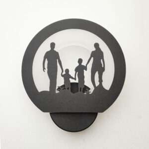 چراغ خواب و چراغ تزئینی مدل دیواری طرح خانواده مجموعه 2 عددی کد M11286