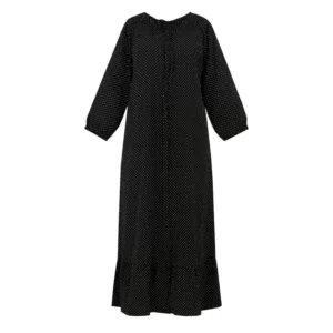 پیراهن ساحلی یقه گرد زنانه مدل مشکی ساده کد M12400