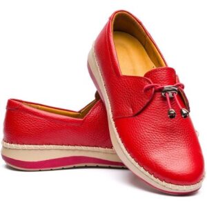کفش طبی زنانه مدل تمام چرم رنگ قرمز سایز 38 کد M12585