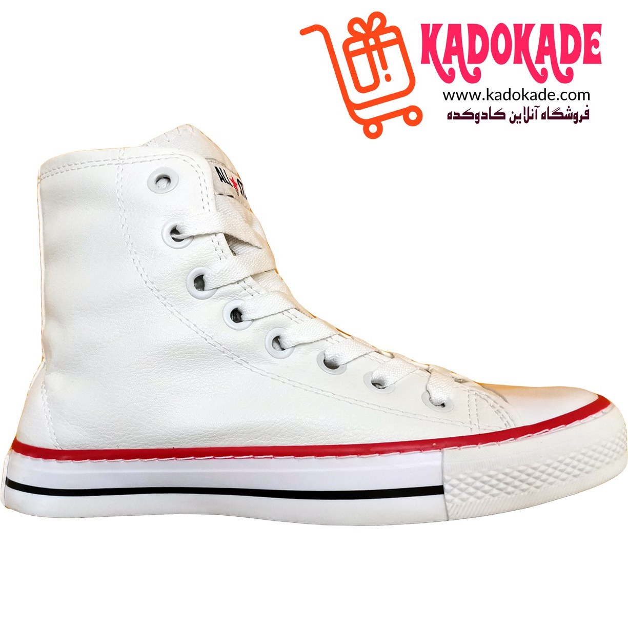 کفش آل استار مدل چرم سفید ردلاین کدm16429