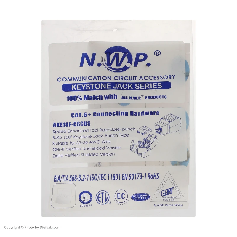 کیستون CAT6 ان دبلیو پی مدل AKE18F-C6CUS کدm18232