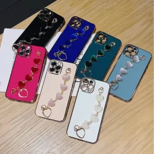 کاور مدل آویزدار قلب مناسب برای گوشی موبایل اپل iPhone 12 pro رنگ سبز تیره کدm17909