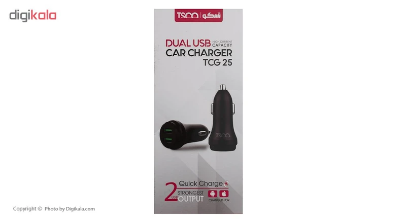 شارژر فندکی تسکو مدل TCG 25 همراه با کابل microUSB کد m17946