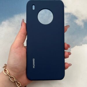 قاب گوشی Huawei Y9A هوآوی سیلیکونی پاک کنی اورجینال داخل پارچه ای رنگ سرمه ای کد 17989m