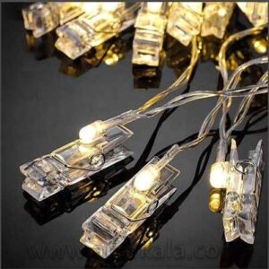ریسه گیره عکس ۳ متری برقی با ۲۰ عدد لامپ LED کدm19164