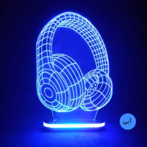 چراغ خواب طرح هدفون آبی کد m19606