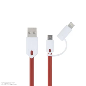 کابل تبدیل USB به لایتنینگ/microUSB وسدار مدل T3 طول 1 متر m20213
