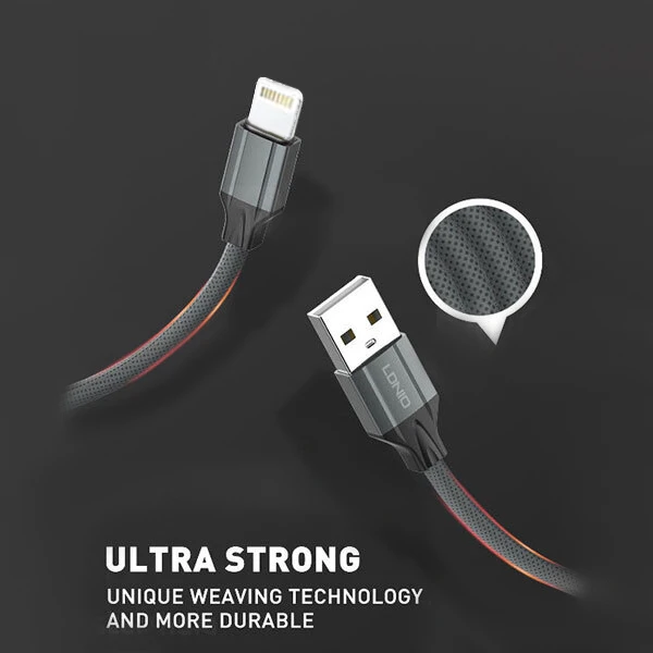 کابل تبدیل USB به لایتنینگ الدینیو مدل LS441 01pr طول 1 متر کد m20203
