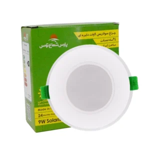 پنل اس ام دی 9 وات پارس شعاع توس مدل گلاریس دایره ای توکار سفید یخی کد m20064