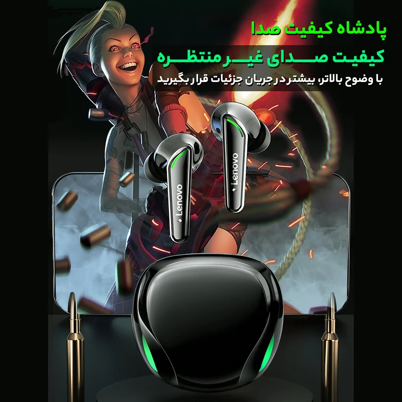 هدفون مخصوص بازی بلوتوثی لنوو مدل FAT XT92 QAZ کد m20865