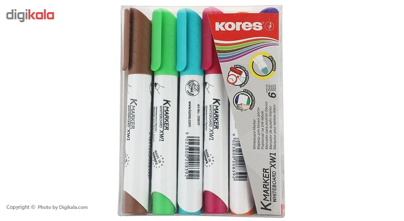 ماژیک وایت برد 6 رنگ کورس مدل K-Marker XW1 کد m21357