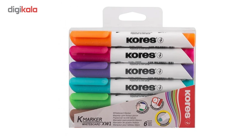 ماژیک وایت برد 6 رنگ کورس مدل K-Marker XW1 کد m21357