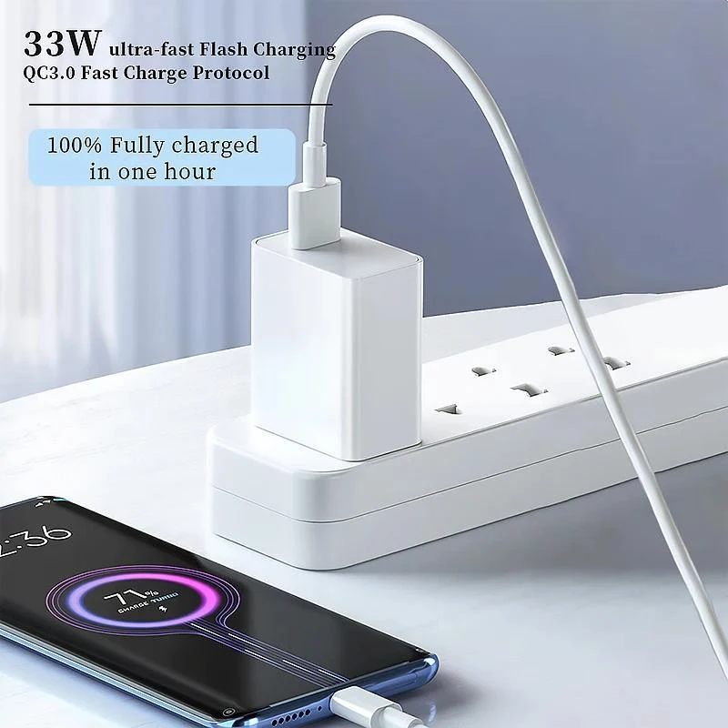 شارژر دیواری شیائومی مدل Poco X3 pro به همراه کابل تبدیل USB-C کدm22554