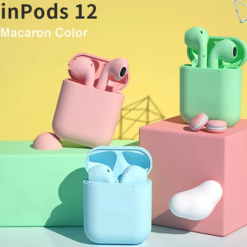 هدفون بلوتوثی مدل inPods 12 بدون نویز کنسلینگ، درگاه شارژ لایتنینگ، با قابلیت شارژ سریع، مقاوم در برابر رطوبت و عرق کدm21870