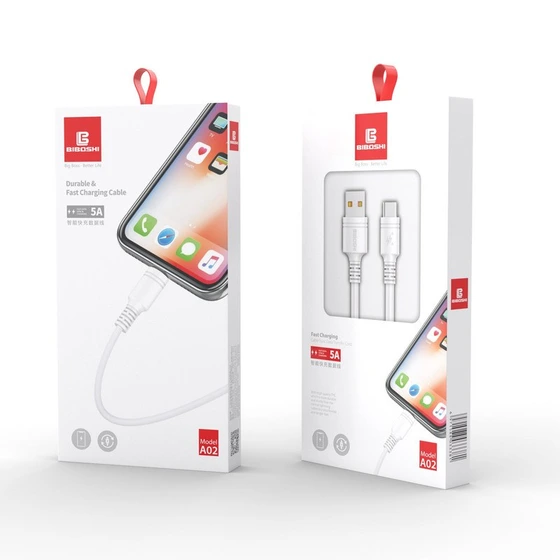 کابل تبدیل USB به microUSB بیبوشی مدل A02.DATA.5A.FCHARGE طول 1 متر کد m21588