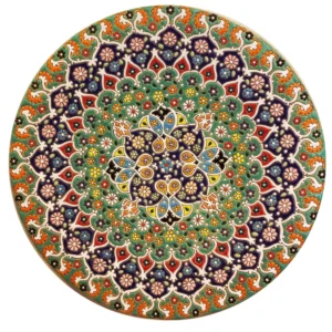 بشقاب میناکاری سفالی زمانیان کد M21506