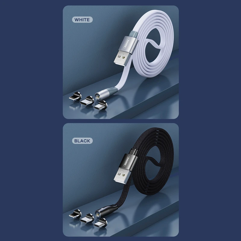 کابل تبدیل مغناطیسی USB به USB-C/microUSB/لایتنینگ ریمکس مدل Click&Charge طول 1 متر کدm20924